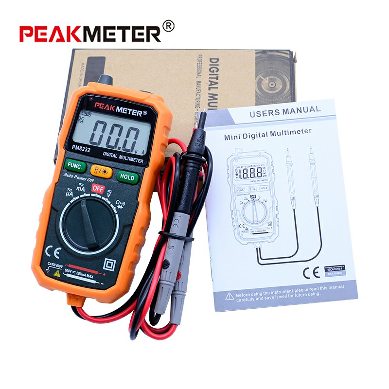 Ammeter Multimeter HYELEC MS8232 Non-Contact Mini Digital Multimeter DC AC Voltage Current Tester Data Hold Auto Power off