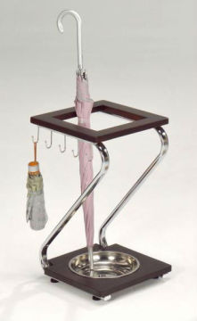 Z Shape Wooden Frame Indoor Metal Umbrella Stand
