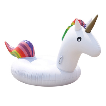 გარე PVC გასაბერი floaties unicorn ride-on float სათამაშოები