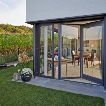 Bi-Folding Metallic Aluminum Glass Door for Villa Home Aluminum Patio Door