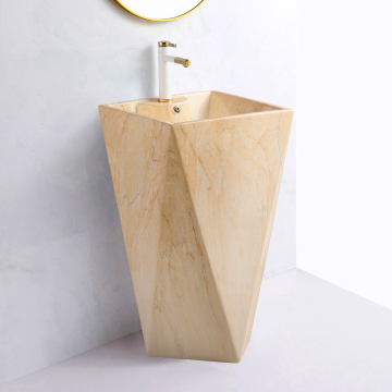 Free Standing Ceramic Pedestal Wash Basin Lavabo De Pie
