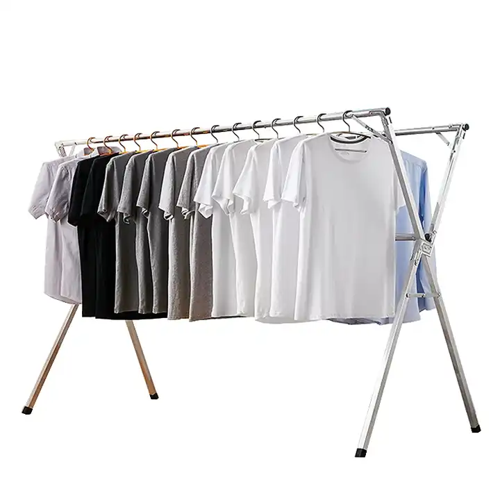 Cabide móvel cabide vertical plástico dobrável rack de roupas