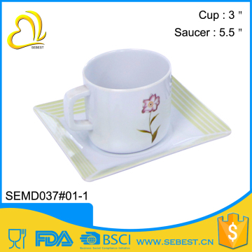 custom new design melamine ware set coffee cup and saucer