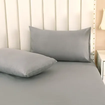 TPU Waterproof Microfiber Mattress Cover Set - Solid Color Fitted Sheets for Home & Hotel Bedding