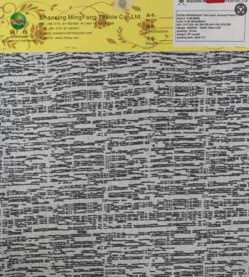 Knitted Cotton Rayon Yarn Dyed Jacquard Fabric