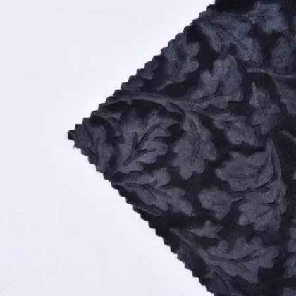 Polyester Spandex Knit Embossed Velvet Fabric