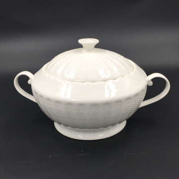 2022 Hot Sale White Porcelain Tureen Soup Set with Double Ears - Wholesale