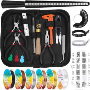 Comprehensive Jewelry Wire Wrapping Supplies Kit: Tools, Findings, and a Ring Sizer for Repair and Making Projects