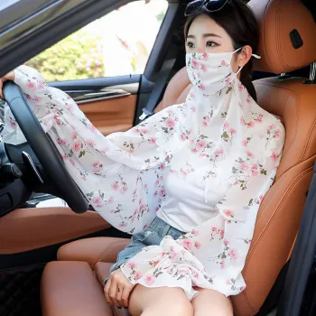 Summer Women's Embroidered Sun Protection Shawl with Horn Sleeves
