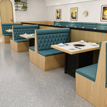 UPTOP Commercial Customized Solid Wood Table and Chair Booth for Dining Venues