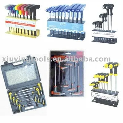 TOP HK-1104 T handle hex key set( CRV steel)