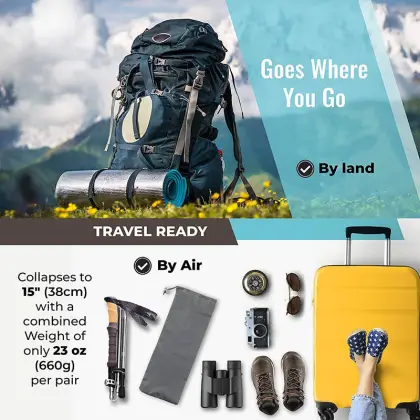 7075 Aluminum Hiking Stretching Folding Trekking Pole