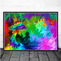 Trippy Visual Mushroom Mind Education Posters and Print Psychedelic Magic Black light Wall Art Canvas Painting Home Decor