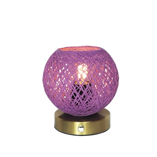 T250603 Rechargeable table lamp paper rope shade (1)