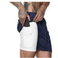 Manlju Workout Running 2 in 1Shorts mei pocket