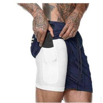 Entrenamento masculino Running 2 en 1Shorts co peto