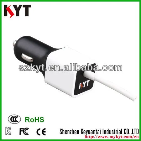consumer electronics 5V2.4A car charger dual port usb car charger with KC,FCC,CE,RoHS