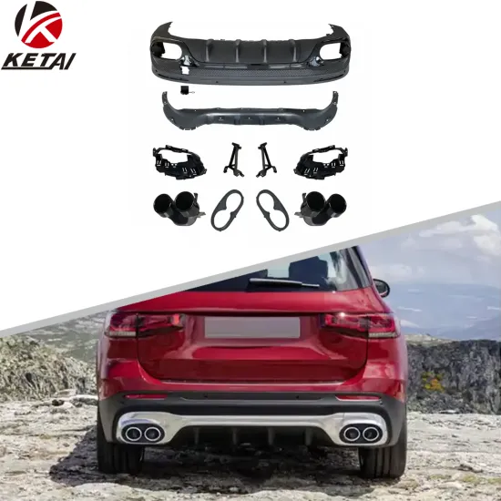 GLB45 Style Car Rear Bumper Diffuser for BENZ X247 2020+ (Silver or Black Tips)