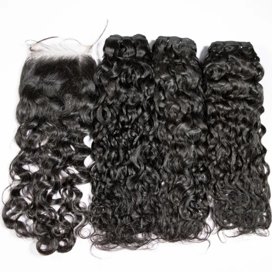 GS Hair Bundles with Closure Water Wave Cuticle Aligned Virgin Hair for Black Women - AliExpress Online Shopping