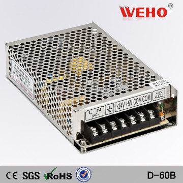 professional manufacturer D series 60w 5v/24v dual output ac/dc switching power supply