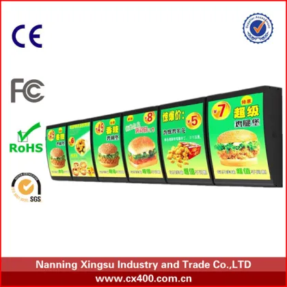 kfc menu light box / fast food light box