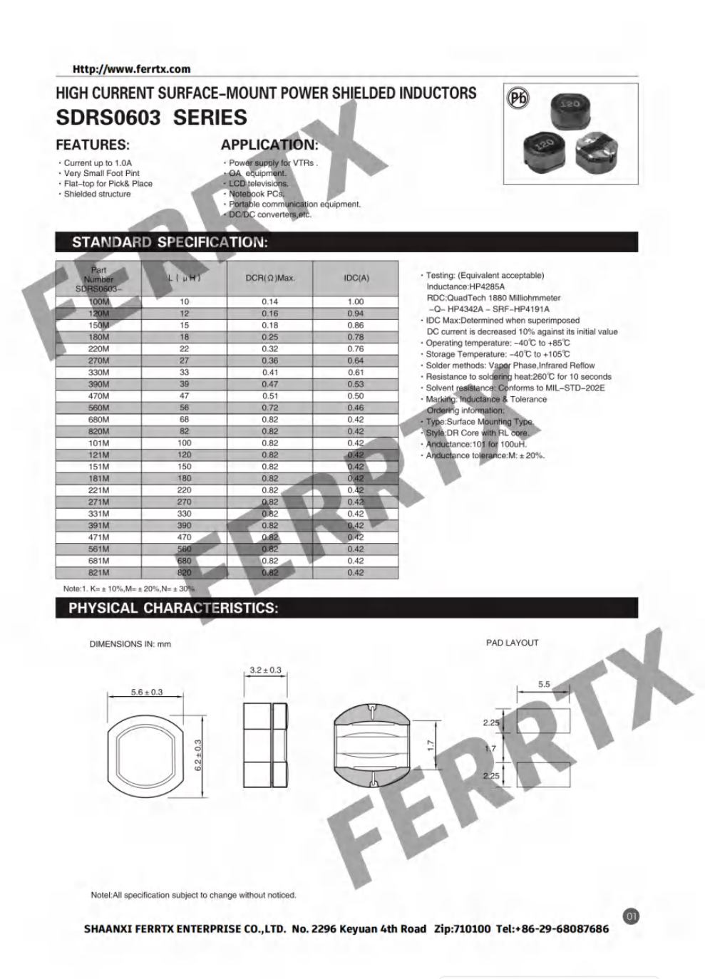 Shielded Inductor SDRS