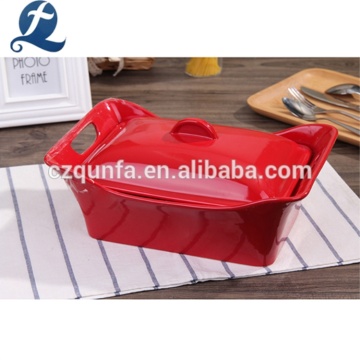 Custom Rectangle Ceramic Baking Pan With Lids