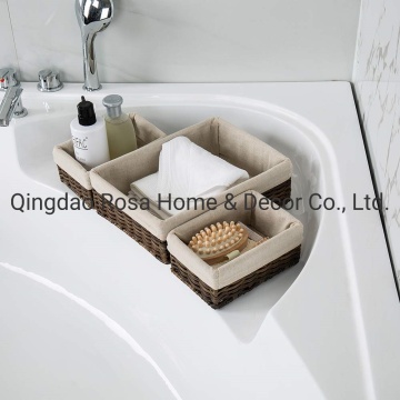 Rectangular Wicker Storage Baskets Bins