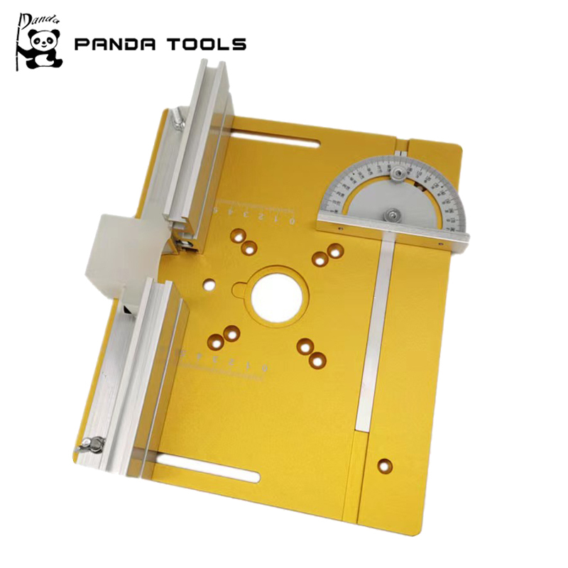 Mini Wood Router Table Insert Plate with Miter Gauge and Fence for Electric Engraving Machine