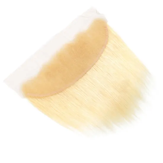 Raw European Natural 613 Blonde Cuticle Aligned Brazilian Virgin Human Hair Piece HD Lace Frontal Thin Swiss HD Lace Closure