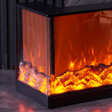Double Sided Wall Mounted Electric Fireplace with Heat and Artificial Logs Insert