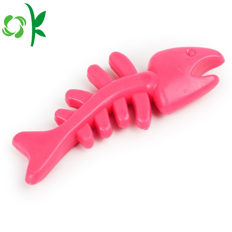 Safe Silicone Pet Chew Fish Bone Dog Toys