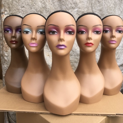 Pvc Half Body Fashion Mannequin Head Display With Shoulders For Makeup Jewelry Wigs Display Wholesale