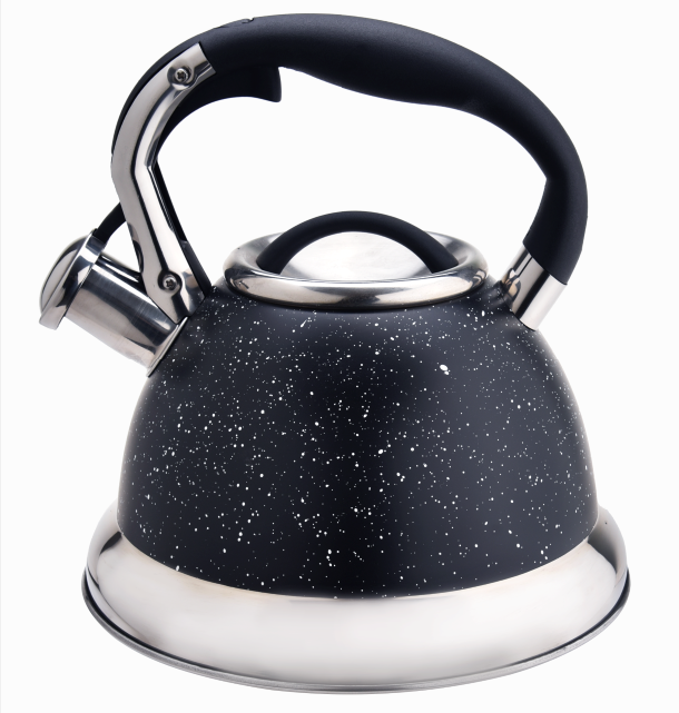 Black marble whistling coffee teapot kettle