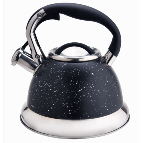 Black marble whistling coffee teapot kettle