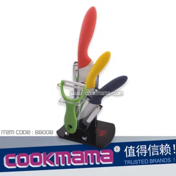 4pcs Ceramic Knife set in Acrylic Stand/Block with ceramic peeler 2015 style