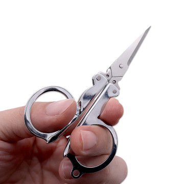Zhixin Home Portable Folding Scissors - Mini Travel Size with Silver Finish
