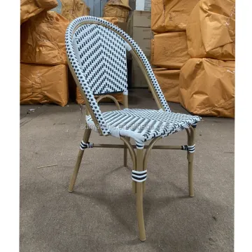 French Vintage Style Bistro Rattan Dining Chair for Garden and Patio