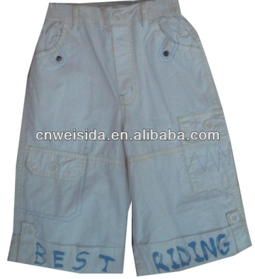 2014 boy's washed cargo pants with printed