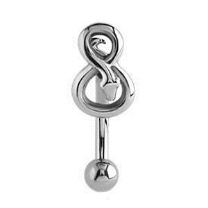 Chirurgischer Stahl Micro Curved Barbell mit Spiral Snake