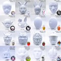 Base de máscara de cosplay de coelho com orelha dobrável em branco DIY