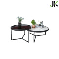 Table basse ronde à deux niveaux