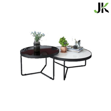 Table basse ronde à deux niveaux