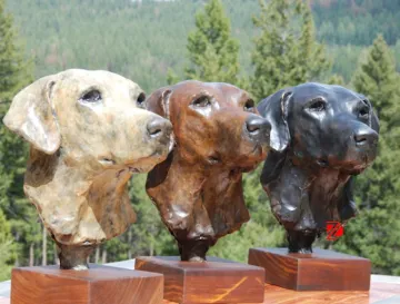 bronze home decor dog head statue
