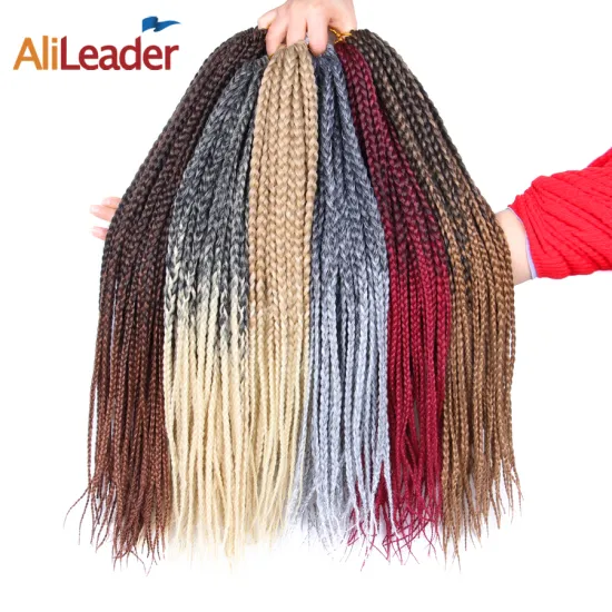 AliLeader 12 Colors Lace Front Box Twist Crochet Braid Synthetic Hair Extension Box Braids Crochet Hair
