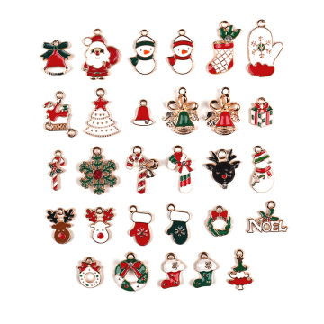 Wholesale Christmas-themed DIY Handmade Jewelry: Alloy Pendants, Hair Ornaments, Earrings, and Leather Straps