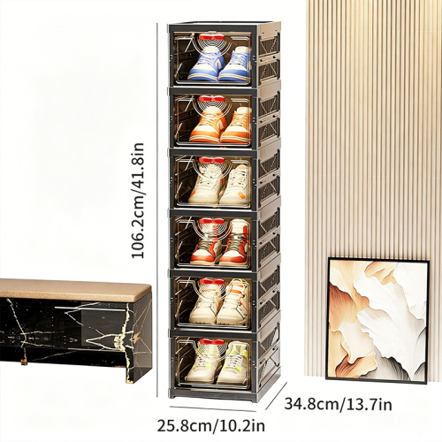 Retro Black Shoe Cabinet Modern Storage Solution