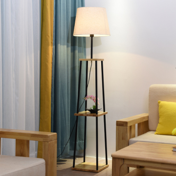 Japanese Style Solid Wood Dimmable Floor Lamp for Bedroom and Living Room