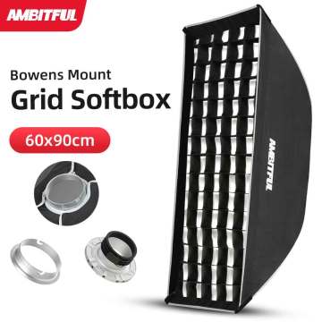 GRIGGIO DI HOYCOMB SoftBox per Studio Strobe Flash Light - Ambitful 24 "x35" (60x90cm) Bowens Mount
