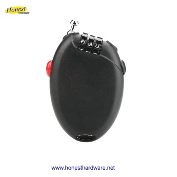 Kunci kabel yang boleh ditarik balik untuk basikal, topi keledar, kereta bayi